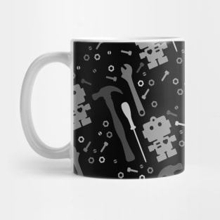 Techie Tools Black White Pattern Mug